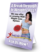 HCG Diet tabletop on foam 10x14 w/carboard stand 